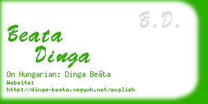 beata dinga business card